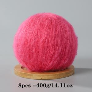 TEMU 8개-400g/14.11oz 총 모헤어 원사, 크로셰 뜨개질 및 니팅 스웨터, 스카프 및 숄용, DIY 애완동물 장난감 및 DIY 공예용 부드럽고 편안한 피부 친화적인 봄과 여름 크로셰 원사