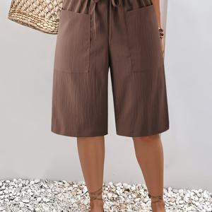 TEMU 스탠다드 사이즈 여성용 포켓 숏팬츠