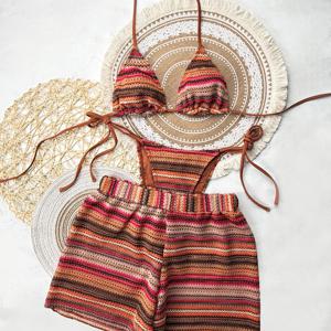 TEMU 새로운 여성 패션 레이스업 섹시 에스닉 스타일 비치 휴가 비키니 세트