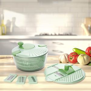 TEMU 단색 박스 다기능 야채 건조기 및 슬라이서, 야채 샐러드 과일 야채 건조기, 가정용 주방 강판, 슬라이서 및 다지기|야채탈수기