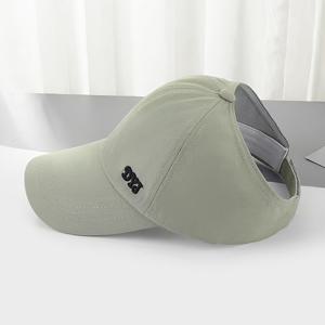 TEMU 여성 봄 여름 여행 스포츠 캡 포니테일 하프 돔 야구 모자 레터 한국 스타일 오리날개 모자 트렌디