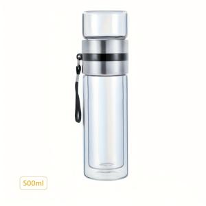 TEMU 1개 11.83Oz/15.22Oz/16.91Oz 유리 물병 (차 인퓨저 포함), 여행용 인퓨저 물병 (차 필터 포함), 가정 및 여행용 차와 물 분리 물병