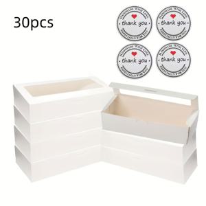 TEMU 10/30개 종이 직사각형 선물 상자 (디스플레이 창 포함), 결혼식, 졸업식, 생일, 휴일 행사, 부활절, 설날, 발렌타인데이, 어머니날 등 다양한 행사용 스티커 포함