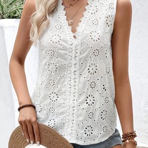 TEMU DP030476 시크한 투명 레이스 박쥐 소매 V넥 셔츠, 캐주얼한 외출용, 봄 여름 패션, 캐주얼 시크 셔츠 | 러플 네크라인 | 장식용