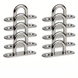 TEMU M5 패드 아이 플레이트와 링이 특징인 스테인리스 스틸 스크류인 후크 10개 세트. 해양 장비 및 고강도 천장 및 벽면 장착용으로 설계되었습니다.