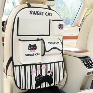 TEMU 차량용 시트 등받이 수납 가방 & 킥 매트 - 티슈 홀더, 컵 홀더, , 휴대폰 거치대, 문서 수납 가방이 있는 다기능 제품으로, 고품질 인조 가죽으로 제작되어 발렌타인데이, 졸업 시즌 선물로 이상적입니다.