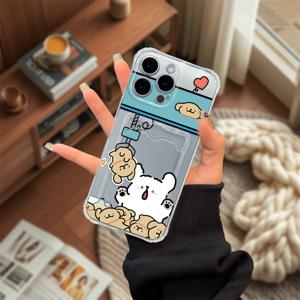 TEMU 아이폰 XS XS 맥스 11 12 13 X XR 6 6S 7 8용 투명 카드 홀더 폰 케이스, 사진 슬롯 포함, 패셔너블한 새로운 라이트 럭셔리 하이엔드 방수 방진 슈퍼 실용성 낙하 방지 데드 앵글 좋은 외관 카드 삽입 가능