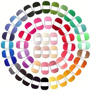 TEMU 50개/세트 멀티컬러 중간 두께 니트 세트, 핸드메이드 DIY 뜨개질 재료, 뜨개질 및 코바늘용품, 핸드메이드 코바늘 뜨개질 공예품에 적합|뜨개실