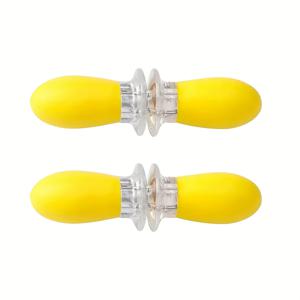 TEMU 2/4/6/8pcs 스테인레스 스틸 옥수수 씨앗 바베큐 포크 - 양색 노란색 & 검은색 주방 도구, 그릴, 프라이, 베이킹용 - 내구성 및 사용이 편리함, 요리, 바베큐 액세서리, 듀얼 컬러 디자인, 쉬운 청소 재료, 바베큐 도구