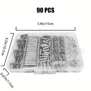 TEMU 90개 금속 및 플라스틱 선반 핀 5mm - 투명 보관 상자가 있는 헤비듀티 조절 가능한 선반 핀, 책장, 의약품 캐비닛, 주방 및 사무실 정리용 다목적(90개)