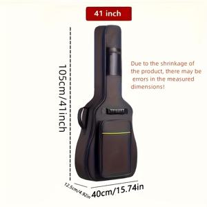 TEMU 튼튼한 옥스포드 천 기타 가방, 두꺼운 패딩 내부, 스탠다드 포크 및 클래식 기타에 적합 - 블랙 스타일