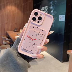 TEMU 휴대폰 케이스 - 엘레강스 하트 모양 카드 홀더 휴대폰 케이스, 삼성 시리즈 A54, A52 소프트 케이스, A13 무광 엔드, S24, S20Fe/S21/S22/S22 울트라 전체 커버, Galaxy S23/A12/A13/A15/S22Plus/S23Fe 호환