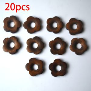 TEMU 20개 북유럽 스타일의 성격이 좋고 모든 곳에 어울리는 복숭아꽃 모양의 무구조 속이 빈 나무 조각, 고품질 5잎 꽃 재료, 수제 목걸이 귀걸이 스터드 비즈 주얼리 추가, 모란디 문학 펜던트 장식, 직경 27mm/1.06인치