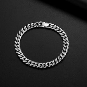 TEMU 폭 8MM 316L 316L 316L 스테인리스 스틸 암호화 쿠바 체인 팔찌, 패셔너블하고 멋진 힙합 파티 선물 주얼리