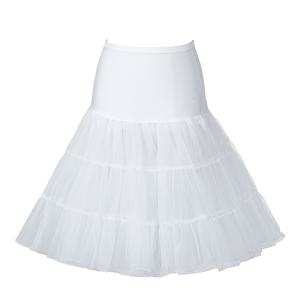 TEMU 빈티지 1950년대 화이트 오간자 레이어드 러플 스커트 - 조절 가능한 탄성 허리 (M/L 사이즈 23.6