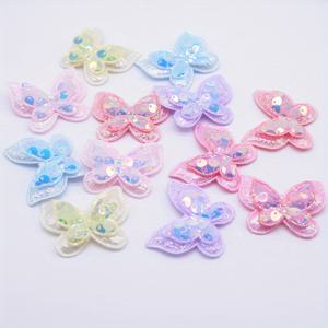 TEMU 공예 헤어밴드, 헤어 클립, 리본, 의류, 모자, 신발 장식용 4X3.5 Cm (1.57X1.38 Inches) 크기의 반짝이는 나비 아플리케 12개 세트