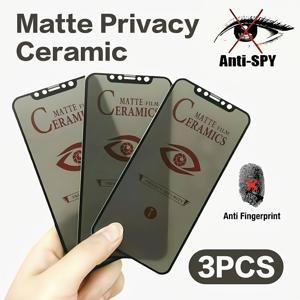 TEMU 삼성 갤럭시 S25 울트라 S24 울트라 S23 S22 플러스 S21 S20 FE S10 노트 10 노트 20 A56 A55 A53 A54 A52S용 3개입 무광 프라이버시 세라믹 필름 액정 보호 필름, 풀 커버리지, 스크래치 방지, 지문 방지, 간편한 부착