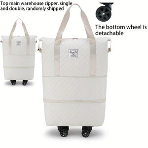 TEMU 대용량 피트니스 가방, 삼단 확장형 유니버설 휠, 탈착식 바퀴 핸드백, 단거리 여행 수하물 보관 가방, 스포츠 및 운동 가방