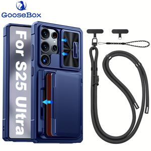 TEMU 휴대폰 케이스 - 이 5개 세트는 삼성 갤럭시 S25 울트라 케이스와 호환되며, 지갑형 넥스트랩 크로스바디, 카드 홀더, 킥스탠드 및 슬라이드 카메라 렌즈 커버가 있습니다. 튼튼한 헤비 듀티 폰 케이스 커버이며 삼성 갤럭시 S25 울트라와 호환됩니다.