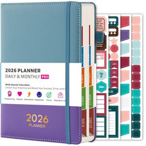 TEMU 2026 플래너, 일일 및 월간 플래너 2026 (시간별 스케줄 포함), 1월 2026 - 12월 2026, 5.7