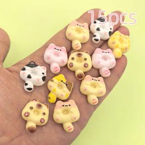 TEMU 재미있는 고양이 15개, 구슬 및 구슬 모음, 수지 장식 액세서리, 멀티 컬러 혼합 팩, DIY 장식 액세서리, 작은 동물, 큰 꼬리 고양이, 휴대폰 케이스, 머리핀, 사진 액자, 기타 주얼리 장식용, 버터크림 풀 제작용 액세서리, 핸드메이드 액세서리, 창의력을 보여주세요, 휴일 선물