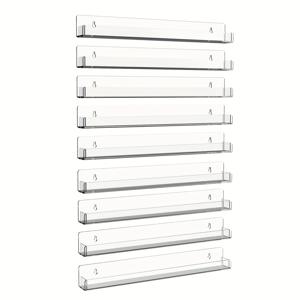 TEMU 네일 폴리쉬 랙 벽걸이형 38.1 Cm 아크릴 투명 선반 정리함, 안경 보관 랙 다기능 플로팅 선반, 미용실, 소매점, 드레스룸에 적합 (9개입)