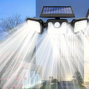 TEMU 1개 3구 분리형 태양광 LED 벽 조명, 리튬 배터리, 실외 센서등, 마당 조명, 벽 조명, 비상등, 실외 태양광 가로등, 복도 마당 태양광 조명, 장식용 실외 조명 태양광 조명