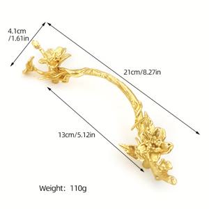 TEMU 1개 가지 트레이 손잡이, 메탈릭 질감 손잡이, 빈티지 디스트레스드 공예, 거실 장식 접시, 정교한 손잡이, 전통 공예 수집품, 촬영 소품 데스크탑 장식