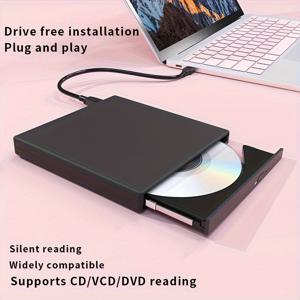 TEMU 7-In-1 다기능/외장 플레이어/읽기/쓰기 드라이브 USB C 휴대용 CD/DVD+/-RW 드라이브/DVD 플레이어, USB 3.0 USB C 허브 DVD CD 버너, 노트북, 데스크탑, 올인원 컴퓨터와 호환