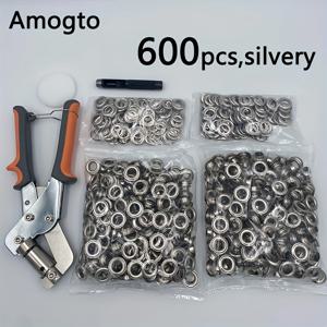 TEMU 600개 3/8인치 아일렛, 휴대용 아일렛 플라이어, 아일렛 펀치 포함 아일렛 공구 세트. 타프, 캔버스, 배너, 가죽, 어닝, 커튼, 천 및 프로젝트의 헤비 듀티 사용을 위해 설계되었습니다.