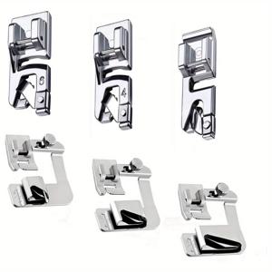 TEMU 브라더 싱어 자노메 로우 샹크 재봉틀용 6pcs 헤머 풋 키트 (롤드 엣지 프레서 피트 포함)