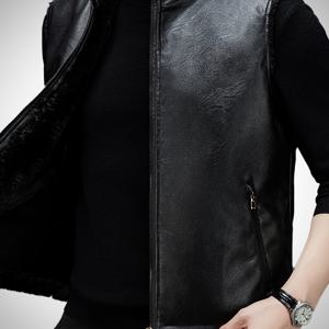 TEMU 남성용 가을/겨울용 두꺼운 기모 안감 조끼, 지퍼 플래킷, 민소매 따뜻한 겉옷, 기본 스타일, 데일리 레저 및 착용에 적합