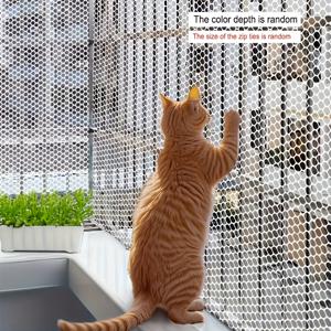 TEMU [발코니 고양이 안전망] - 끈 포함 - 고양이 탈출 방지, 자유로운 보호 메시 울타리, 실내/실외 사용을 위한 암호화된 탈출 방지망, 발코니 안전망| 안전한 울타리 디자인| 폴리에틸렌 네트| 고양이 추가 깊이 랜덤 색상