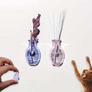 TEMU 2개 귀여운 미니 유리 꽃병 자석 냉장고용, 재미있는 작은 식물 자석, 미니 투명 작은 꽃병 냉장고 장식 주방 수납 캐비닛 주방용, 기념품 또는 휴일 선물용