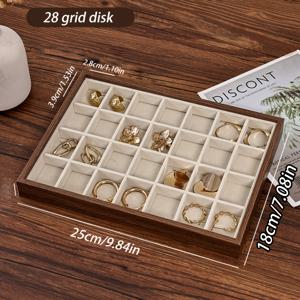 TEMU 1개 다기능 및 다양한 사이즈 월넛 보석함, 귀걸이·팔찌·반지용 탁상형 서랍식 메이크업 정리 트레이, 주얼리 박스 쇼핑 디스플레이 선물 세트, 휴일 선물 추천 보석 보관함