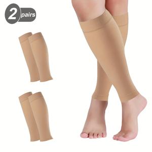 TEMU 20-30mmHg 압력의 복숭아색 압박 레그 슬리브 2켤레