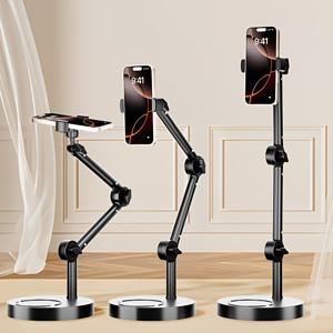TEMU 360° 조절 가능한 데스크탑 폰 스탠드 베이스 - 스마트폰 및 태블릿용 범용 마운트, 행잉 암 홀더