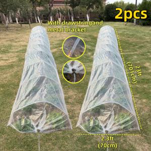 TEMU 23Ft*2.3Ft 다기능 접이식 아치 지지대 투명 터널 식물 보호 커버 (메탈 프레임 및 드로스트링 포함), 야외 정원 및 높이 조절 화단에 적합