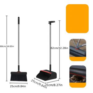 TEMU 다기능 빗자루와 빗자루 커버 세트 - 견고하고 강화된 디자인, 주방, 욕실, 거실에서 효과적인 청소에 적합 - 필수 가정용 청소 도구, 빗자루와 빗자루 커버 포함, 휴일을 위한 완벽한 선물 선택
