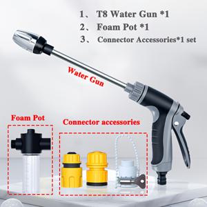 TEMU 3개 고압 세차 노즐 세트, 정원 호스 스프레이어, 전기 불필요 긴 손잡이 분리형 청소 도구