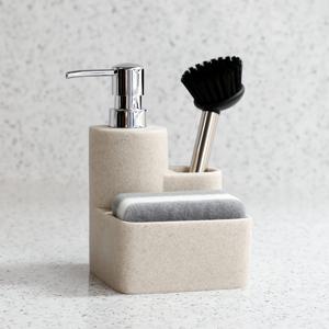 TEMU 다기능 비누 디스펜서 주방 및 욕실 로션 교체 펌프 병 (스펀지 및 브러쉬 포함)