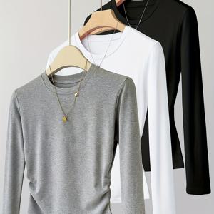 TEMU 여성용 심플하고 다용도 허리 디자인 티셔츠 3pcs 세트