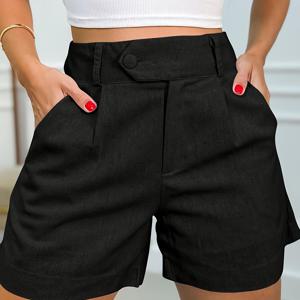 TEMU 여성용 솔리드 컬러 쇼츠 - 커뮤터 쇼츠 + 탈라