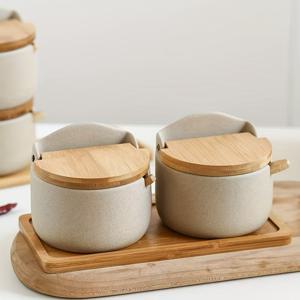 TEMU 러스틱 세라믹 일본 스타일 플립형 향신료 병, 설탕, 소금 및 향신료 보관에 적합, 주방, 레스토랑 및 바베큐에 이상적