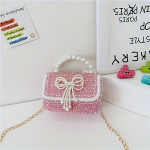 TEMU 여성용 미니 크로스바디 백 - 비즈 장식 & IC 잠금장치, 탈착 가능한 스트랩, 데일리용, 학교, 파티용 미니 파우치 - 밝은 색상 //// - 섬유 & 선물용