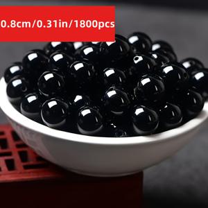 TEMU 4500/1800/880개 6/8/10mm 500g/17.64oz 블랙 아크릴 비즈, 할로윈, 크리스마스 액세서리, 라운드 피어싱 룩 비즈, 주얼리 만들기, DIY 블랙 비즈 팔찌 & 목걸이, 발렌타인데이 공예 재료