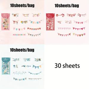 TEMU 30매/봉지 (3가지 스타일 × 각 10매), 롱 스트립 스티커 팩, 크라프트지 소재, 핸드메이드 파티 시리즈, 파티 테마 문구류, 물병 장식 스티커, 명절 및 생일 선물 포장용 스티커로 사용 가능