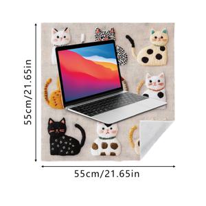 TEMU 1개, [다기능 매직 스티키 천] 귀여운 힐링 멀티 컬러 고양이 프린트 초대형 탈출 방지 및 스크래치 방지 고양이 랩핑 천, 세탁 가능하고 내구성이 뛰어난 고양이 침대 담요, 장난기 넘치는 고양이를 위한 고양이 미용 및 진정 타월