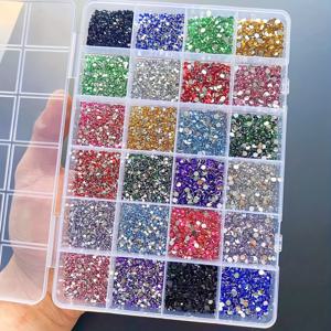 TEMU 플랫백 수지 라인석 10000개, 24칸 2/3mm 세트, DIY 주얼리 액세서리, 핸드메이드 패션화, 의류, 메이크업 포장, 네일 아트, 예술 장식용