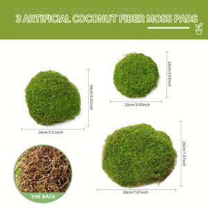 TEMU 3개 나일론 모조 이끼 인공 이끼 블록 인공 장식 이끼 화분 장식 이끼 패드 장식 미니어처 조경 벽 모형 장식 인공 이끼 패드